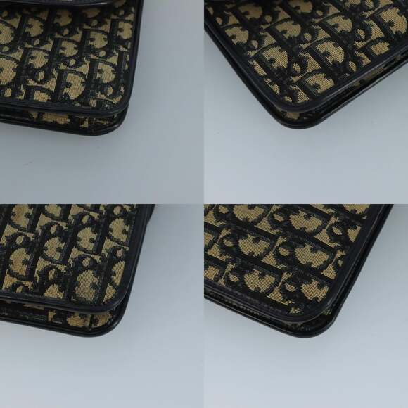 DIOR Trotter Canvas Shoulder Bag Navy Gold - Picture 10 of 12